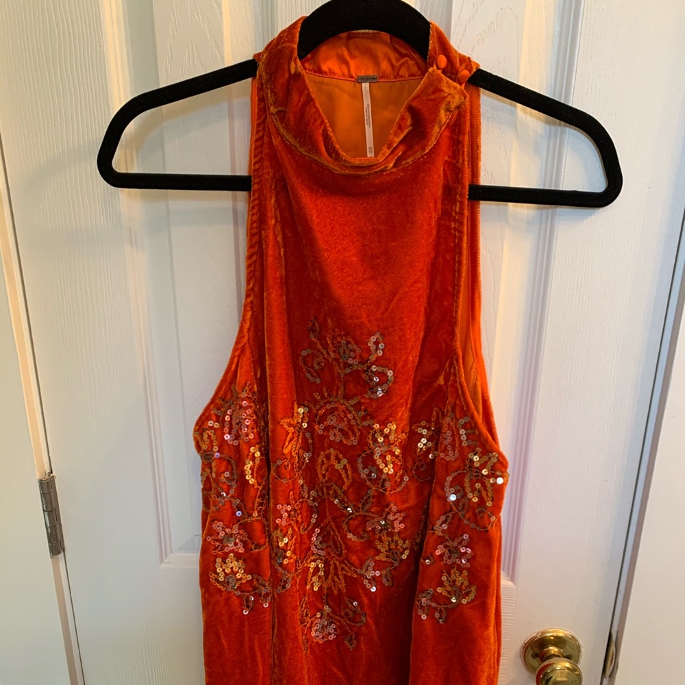 Free People crushed Velvet Sequined Mini Dress